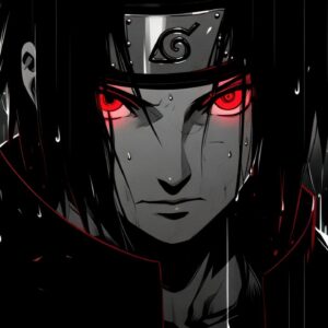 tableau mural métal itachi uchiha sharingan anime naruto
