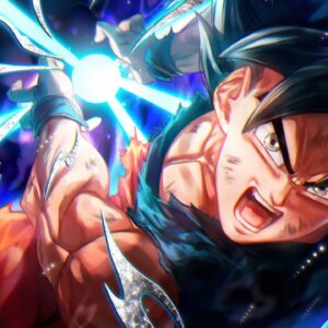 tableau mural métal goku kamehameha dragon ball anime dbz