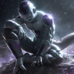 tableau mural métal frieza dragon ball anime dbz puissant