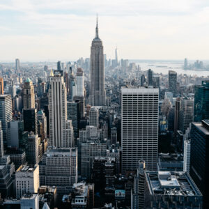 tableau mural métal new york skyline empire state building moderne