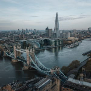 tableau mural métal londres skyline tower bridge paysage urbain moderne