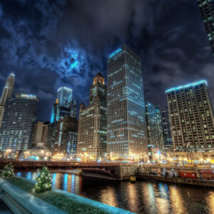 Tableau mural métal La Ville De Nuit